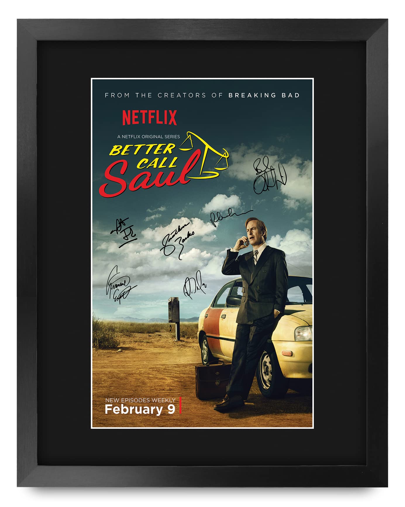 HWC Trading Framed 11" x 14" Print - Better Call Saul Bob Odenkirk Gifts Mounted Printed Signed Autograph Picture for TV Memorabilia Fans