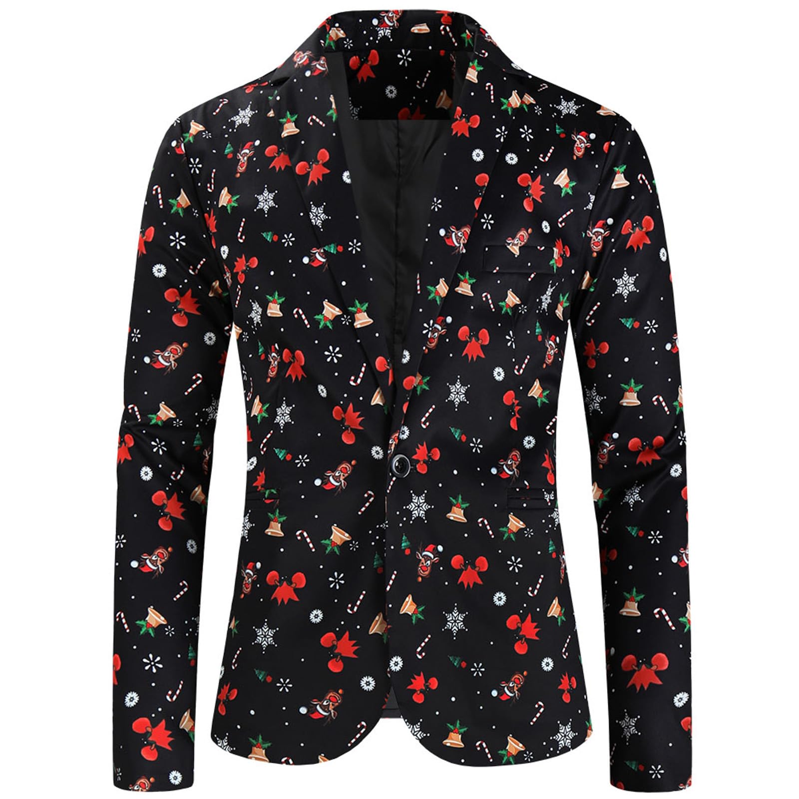 DUHENWU Blazer navideño para hombre, traje de Navidad de moda, saco de Navidad divertido, ajuste slim, chaqueta de botón, chaqueta de manga larga estampada, chaquetas de hombre cómodas, otoño DUHENWU Blazer navideño para hombre, traje de Navidad de moda, saco de Navidad divertido, ajuste slim, chaqueta de botón, chaqueta de manga larga estampada, chaquetas de hombre cómodas, otoño