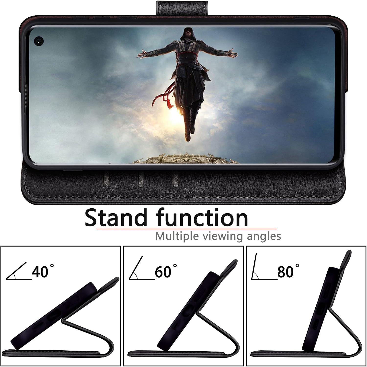SUANPOT for Samsung Galaxy S10 6.1” with RFID Blocking Wallet case Credit Card Holder,PU Leather Flip Folio Book Phone case Cover Women Men for Samsung S10 case Wallet (Black)