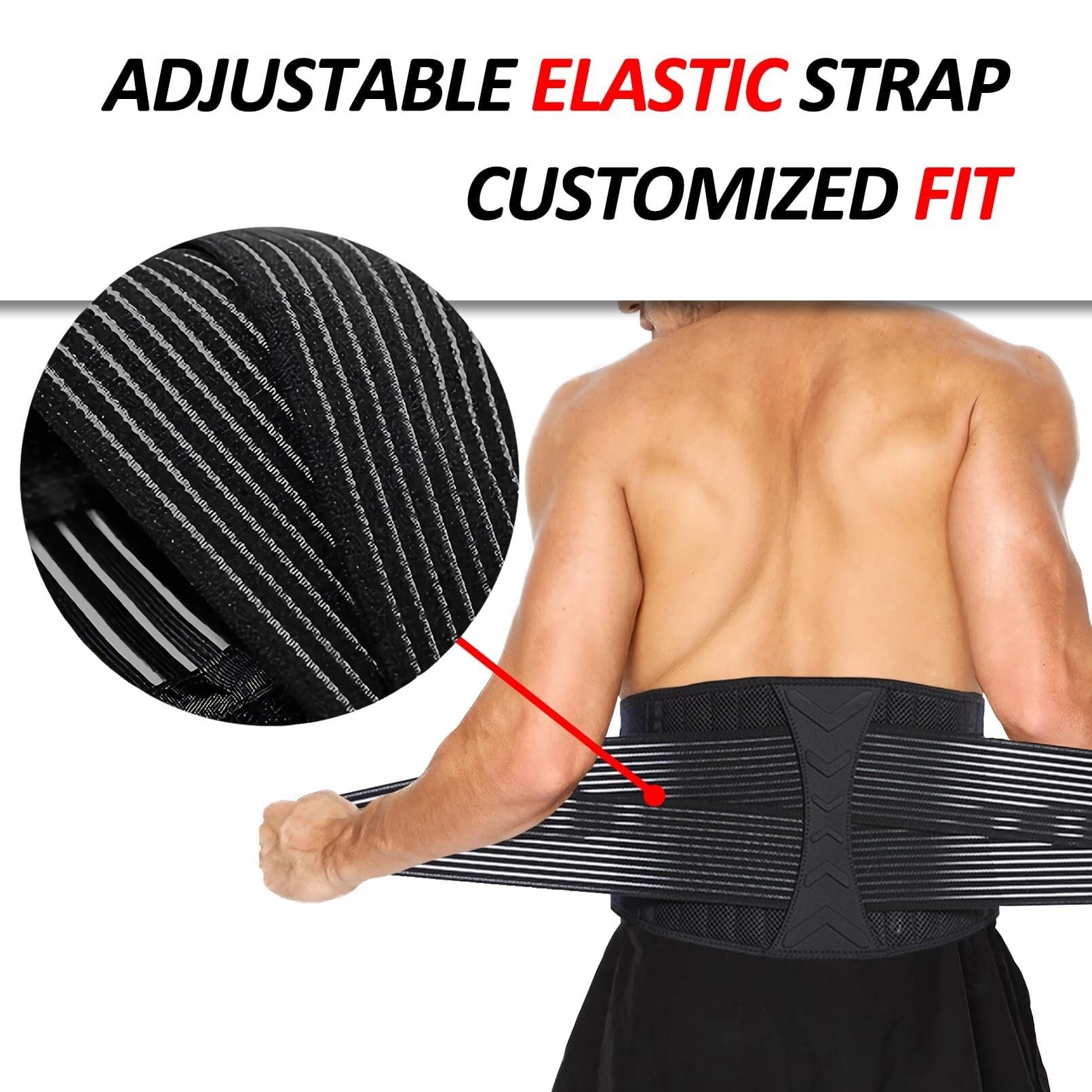 Fascia Lombare Cintura di Supporto for La Vita Traspirante Regolabile Adatta for L'esercizio Rinforzo Schiena(Large)