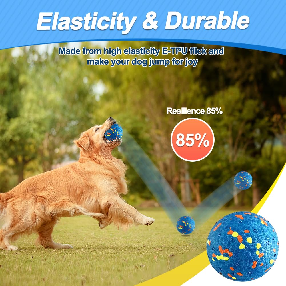 Mankoda Pelotas para Perros, 8 Juguetes de Pelota de Tenis para masticadores agresivos, Juguetes duraderos para Masticar para la dentición para Perros, Bolas de búsqueda de Agua de 3 Pulgadas de