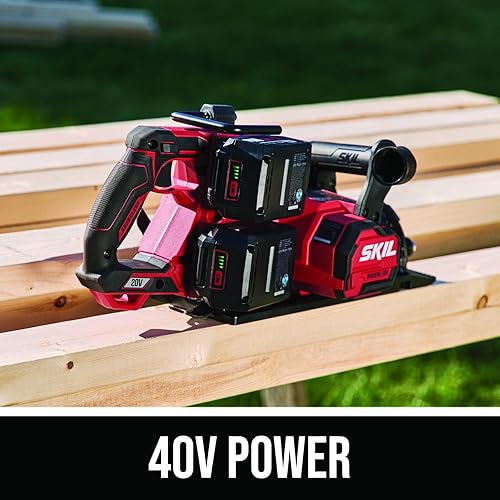 Miniatura 2 de SKIL 2x20V PWR CORE 20 Kit de sierra circular sin escobillas de 7-1/4 pulgadas con mango trasero incluye dos baterías de 5.0Ah y cargador de salto