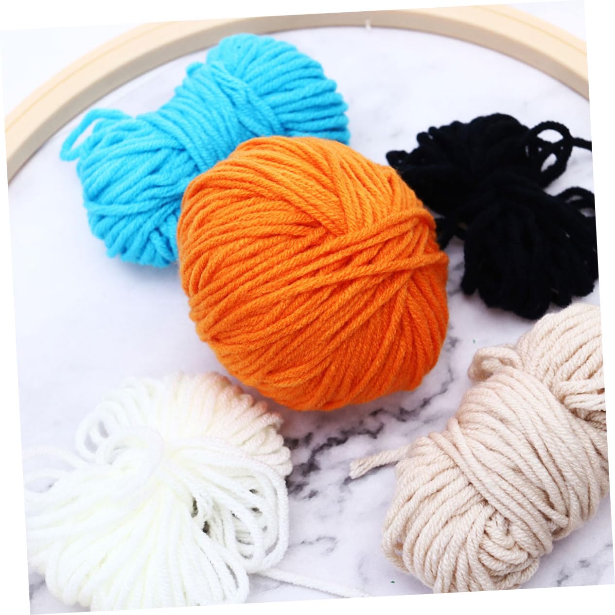 VILLFUL Kit De Bordado Punzón Tela Cuadrada Tijeras Lanas Hilo Accesorios Arte Manual Perfecta Para Principiantes