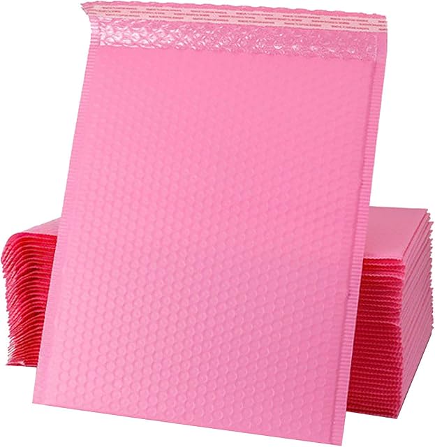 20/30pcs Pink Poly Bubble Gift Mailing Bag Mailer Padded Foam Envelopes Lined Poly Mailer Self Seal (15x20 cm / 6x8 inch, 30PC)