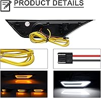 Vista 2 de Front Sequential LED Turn Signal Lights Replacement for Civic Coupe/Hatchback/Sedan 2016-2021, Dynamic Side Marker Fender Driving Lamp, Amber Side