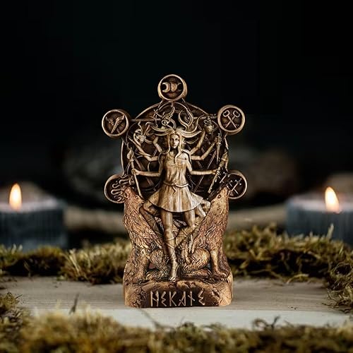 Miniatura 8 de ZXPJUA Estatua de Hekate, estatua de Hécate, altar de Hekate, escultura de diosa griega, altar de brujería de mitología griega, decoraciones