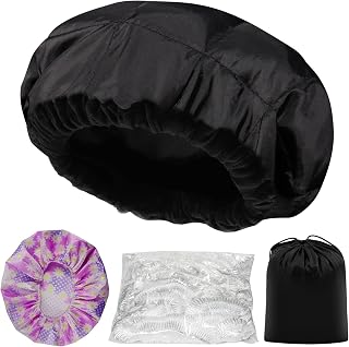 Cordless Deep Conditioning Heat Cap - Microwavable Heat Cap for Deep Conditioning Hair Therapy, 100% Natural Cotton, Flaxseed Seed Interior for Maximum Heat Retention (New Version Black)