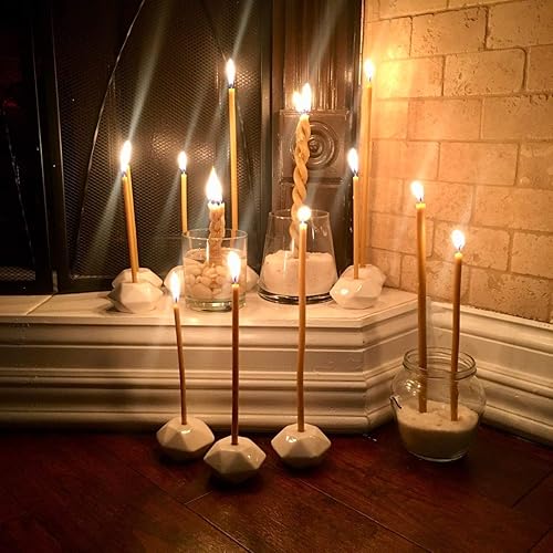 Vista 4 de 30 Natural 100% Pure Beeswax Taper Candles (8 in) Natural Honey Scent, Dripless, Smokeless, Nontoxic