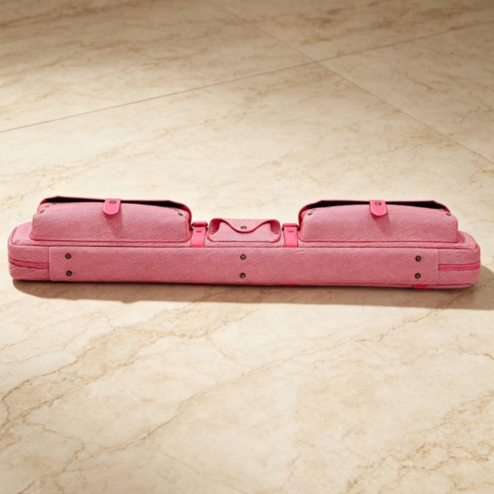 Billardqueue-Tasche mit Tragegriff und Schultergurt Billard Queue Tasche großes Fassungsvermögen Queue-Transporttasche für Billardspieler, Aw-26pro Pink Twill