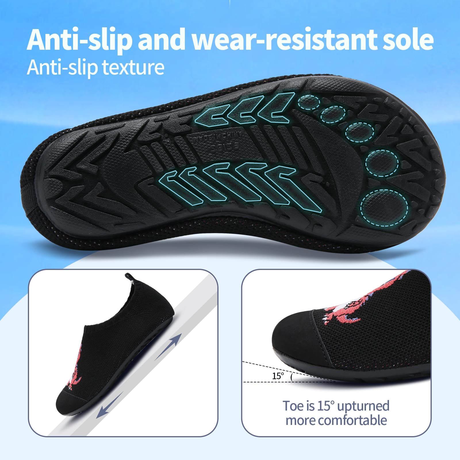 WateLves Pantofole per Bambini Unisex Scarpe a Magli Antiscivolo Ciabatte da Casa per danno la sensazione di camminare a piedi nudi Antiscivolo & Leggero