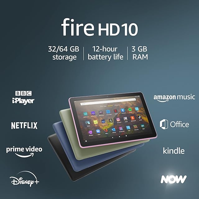 Fire HD 10 tablet | 10.1", 1080p Full HD, 32 GB, Black - without Ads