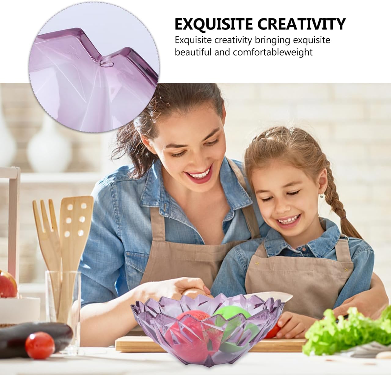 SHOWERORO Creative Snack Tray Transparent Storage Bowl 9.44 X 9.44 X 3.54 in Candy Dish for Home Party Nuts Dry Fruits Appetizers