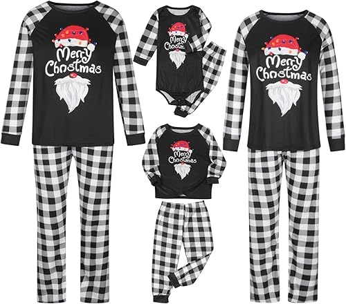 Xmas Holiday Sleepwear Matching Christmas Family Pajamas Sets for The Whole Family Elk Reindeer Print Loungewear