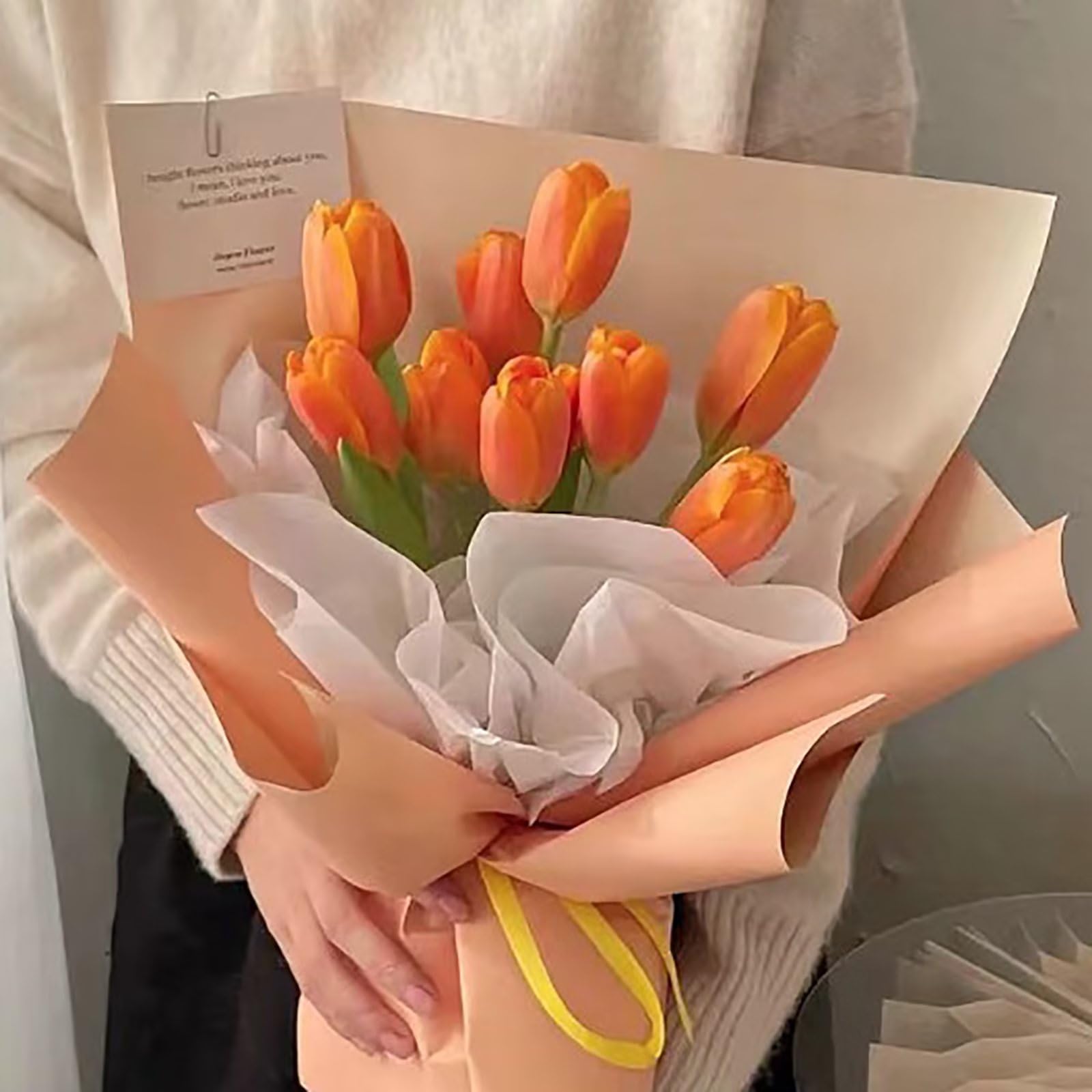 Amazon.com: Emivery 16Pcs Orange Silk Tulip Flowers, Artificial