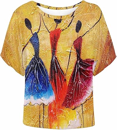 Amazon.com: InterestPrint Pintura al óleo danza española mujer manga corta  suelta blusa murciélago Dolman Top Shirt : Ropa, Zapatos y Joyería