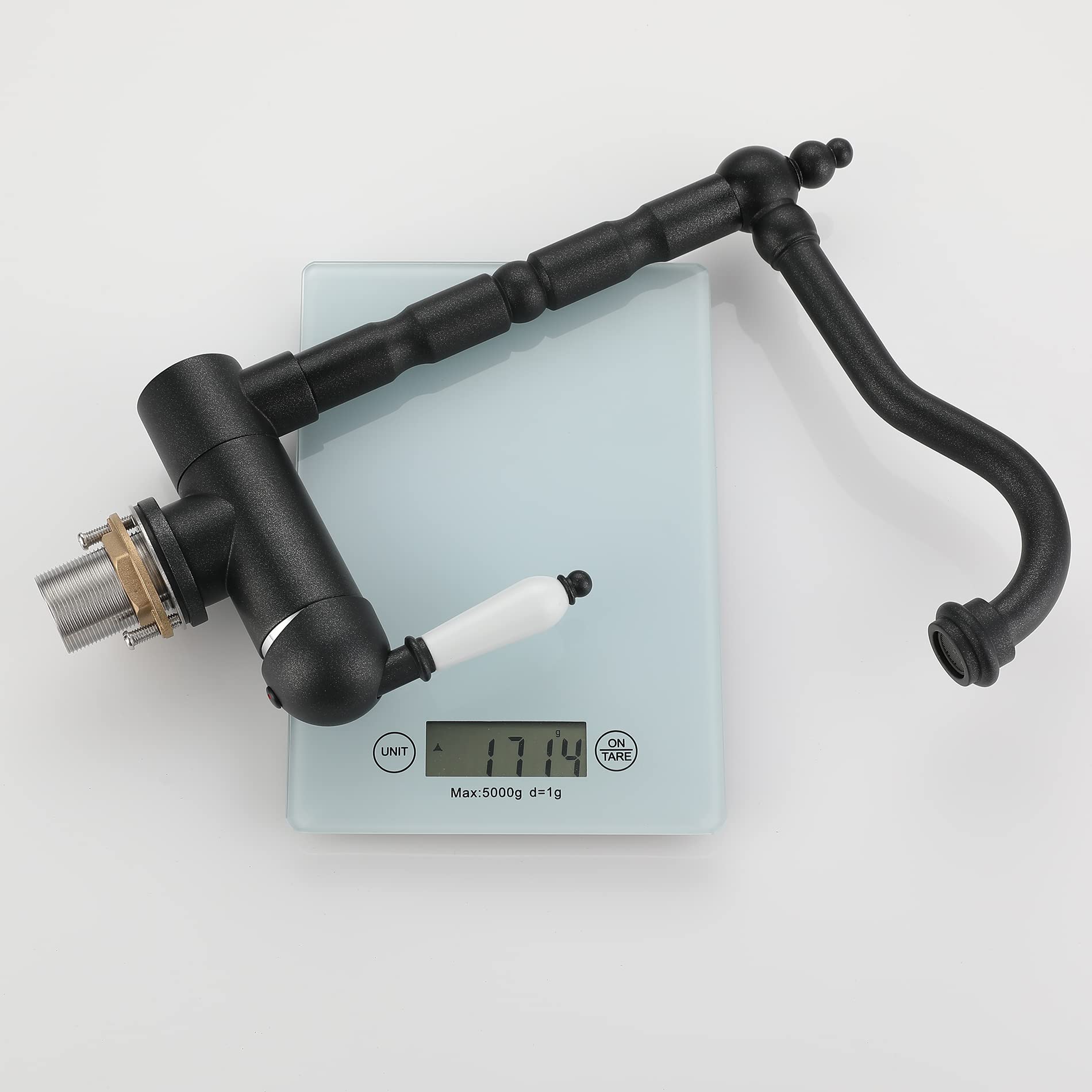 Mitigeur Cuisine Rabattable Noir, Laiton Robinet Cuisine Pliable Mitigeur De Cuisine Sous Fenêtre Avec Bec Orientable 360° Robinetterie Evier Rabattable Devant Fenêtre (frosted/black)