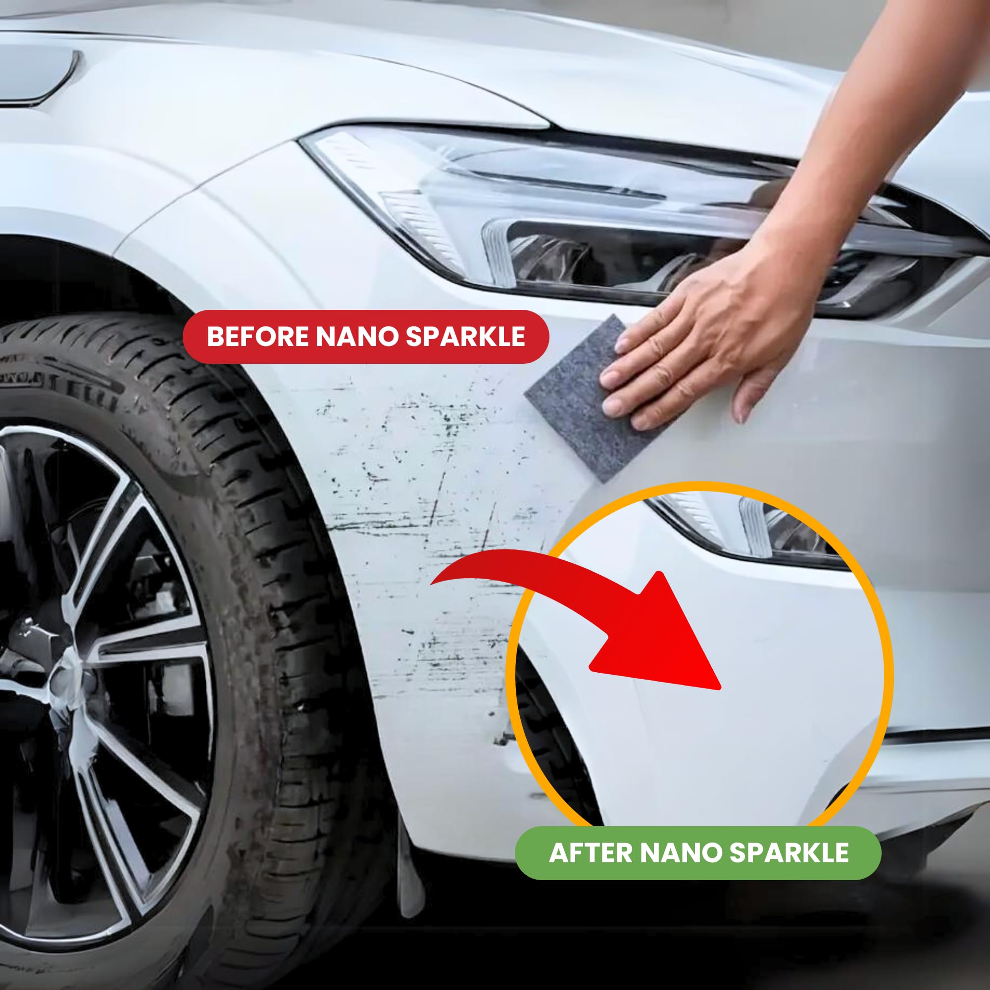 6 Stks Nano Sparkle Doek, Nano Sparkle Doek Voor Auto Krassen Multifunctionele Auto Kras Verwijdering Doek Nano Magic