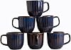 Kaffeebecher Set 6 Stück Tassen Set 320ml 6-Teiliges Kaffeetassen Porzellan mit Henkel Steingut Tasse Handmade Teetasse 6er Groß Milchkaffeetasse Kaffeepott Kaffeetasse