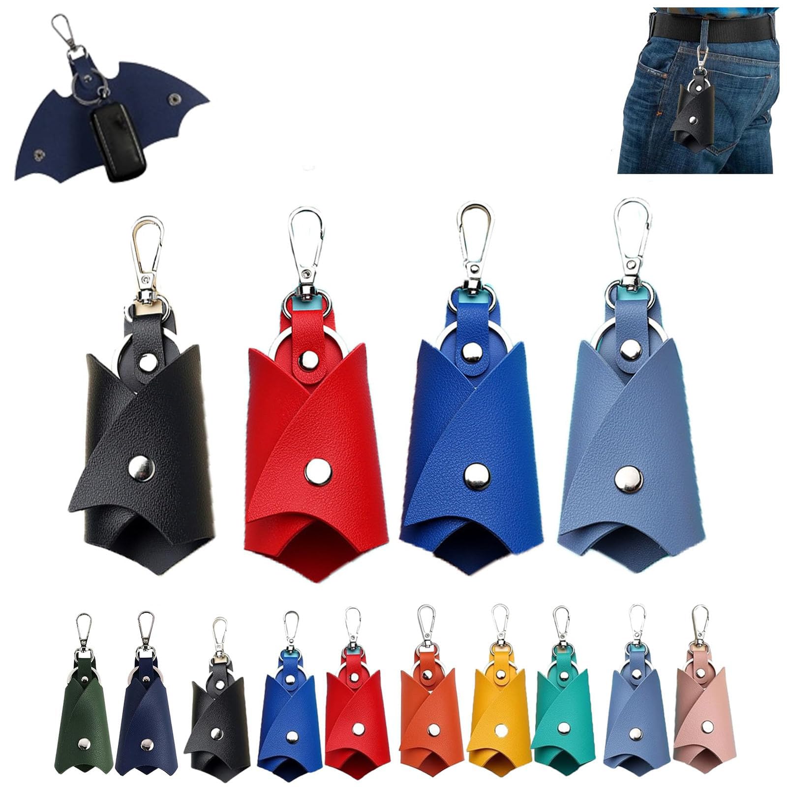 Leather Bat Key Storage Box, Leather Bat Key Holder, Bat Key Case,Bat Keychain, Portable Key Pouch, Pu Leather Key Case, Protective Pull Out Key Case, Personalized Against Scratches Key Bag (4d)