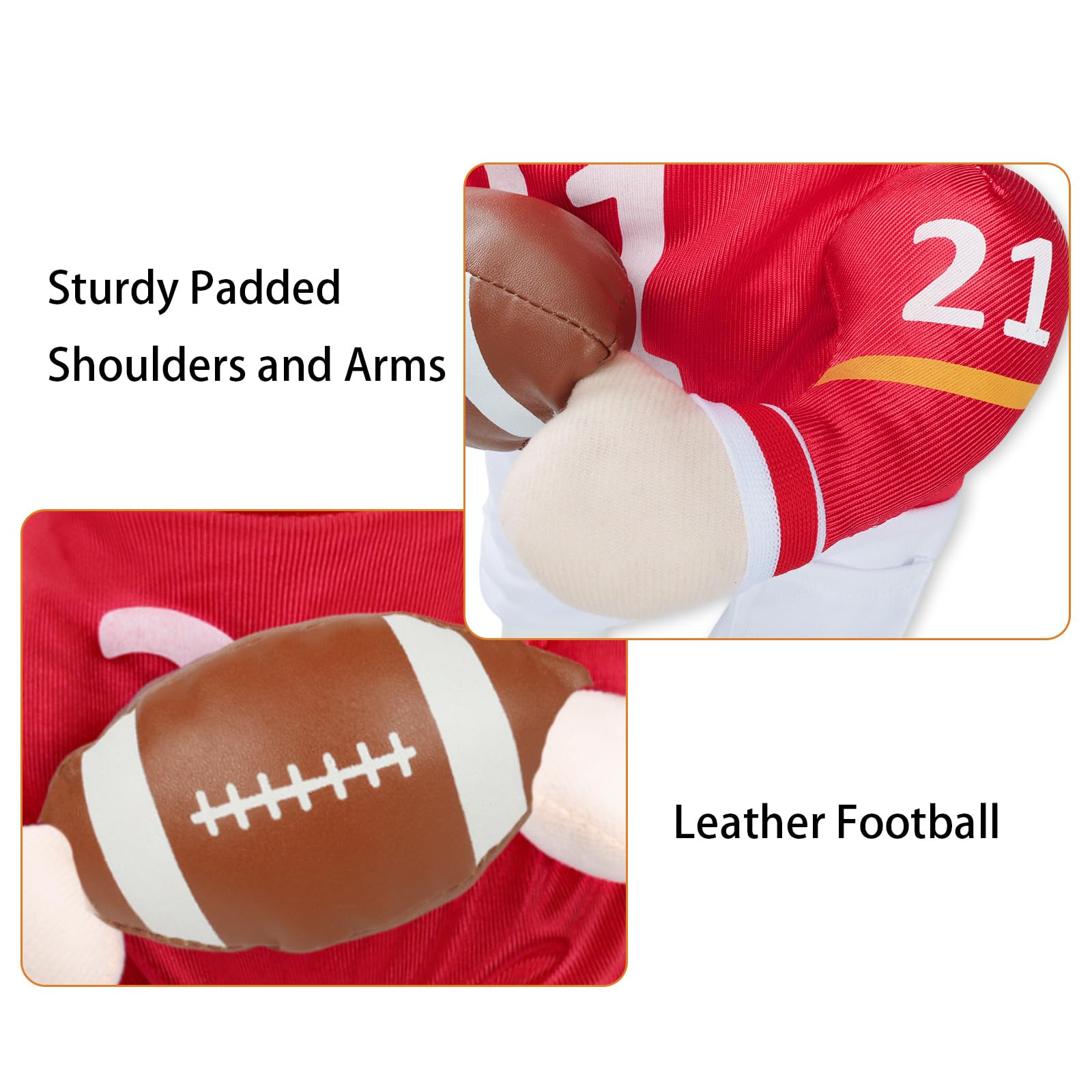 DELIFUR Football Player Dog Costume - Adjustable Funny Halloween Costume for Cat and Puppy (Football, X-Small)