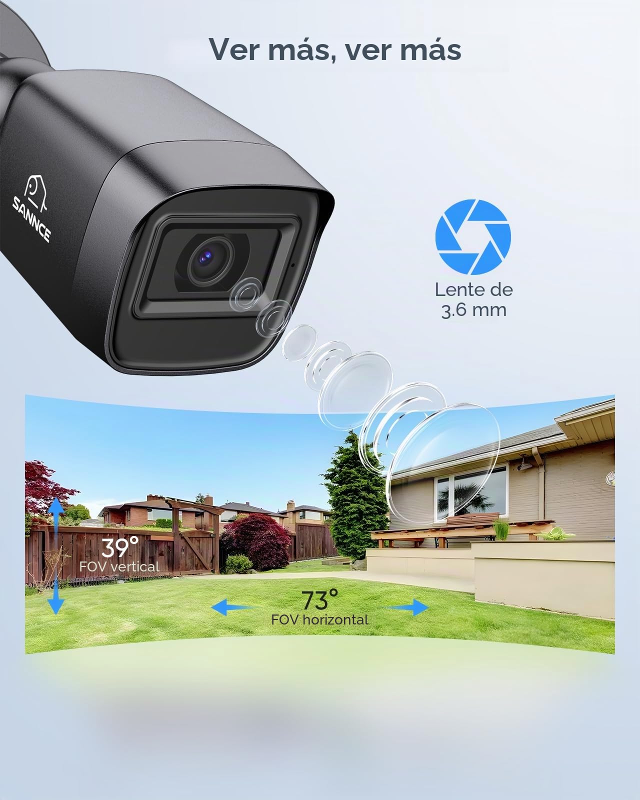 SANNCE Sistema de cámaras de Seguridad 8CH 1080P con grabadora DVR CCTV + 4 cámaras, visión Nocturna de hasta 20 m, Alarma por detección de Movimiento, Acceso Remoto