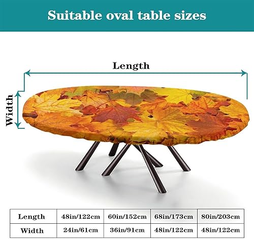 Miniatura 10 de Mantel ajustable de grano de madera gris, ovalado, 48 x 68 pulgadas, cubierta de mesa de poliéster con borde elástico, resistente al viento y a las