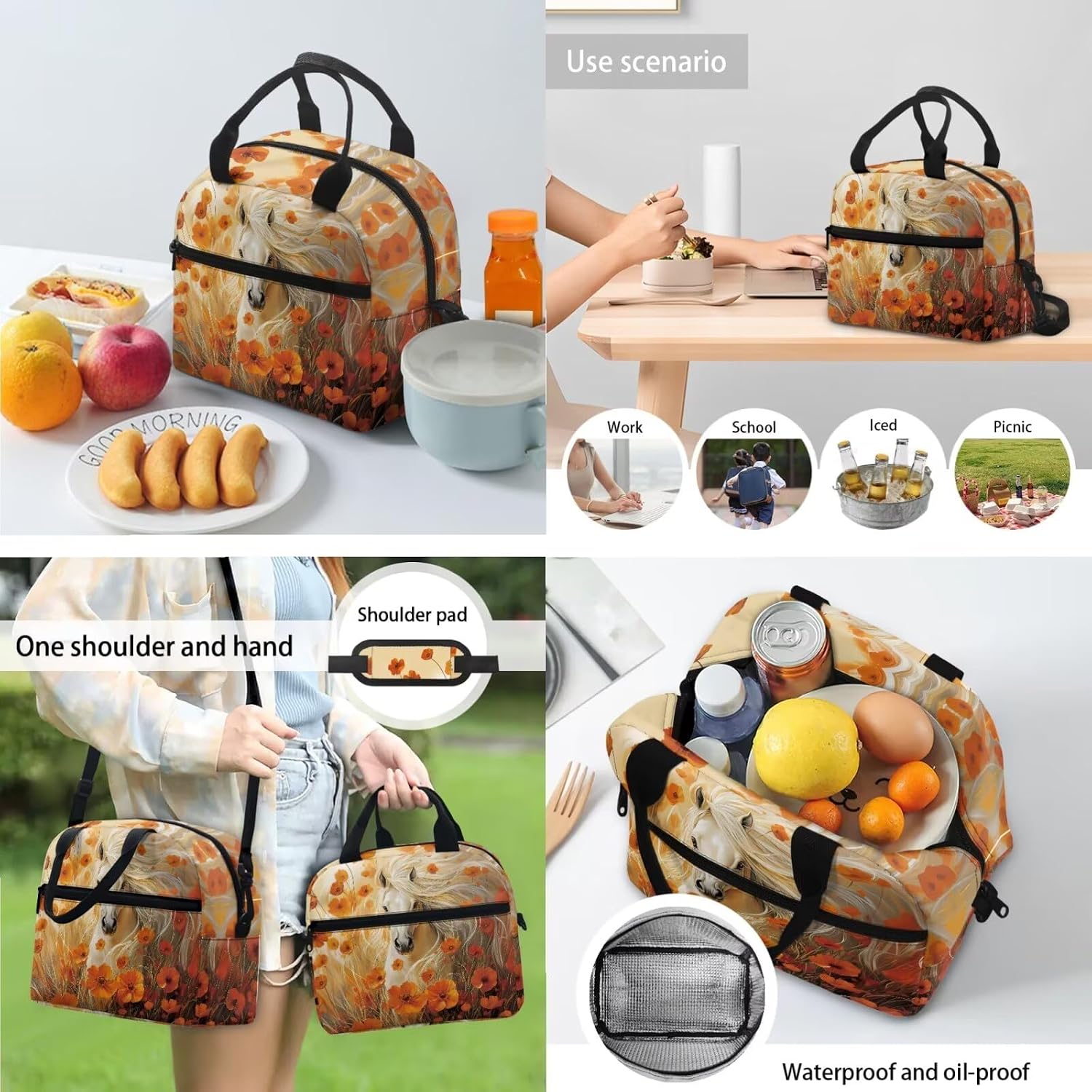 Ystardream Cute Cat Backpacks for Girls with Lunch Box Primary School Bookbag 17 Inch Bookbag with Side Pockets Cartoon Animal Print Pencil Case & Bookmark for Teens Kids Back to School Supplies