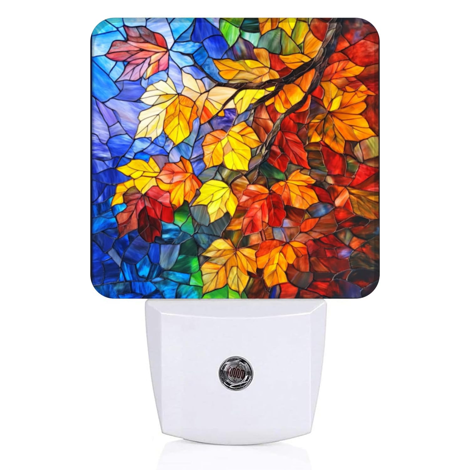 Mearafois Square LED Night Lights Lamp with Dusk to Dawn Sensor Stunning Multicolored Tree - Art Night Light