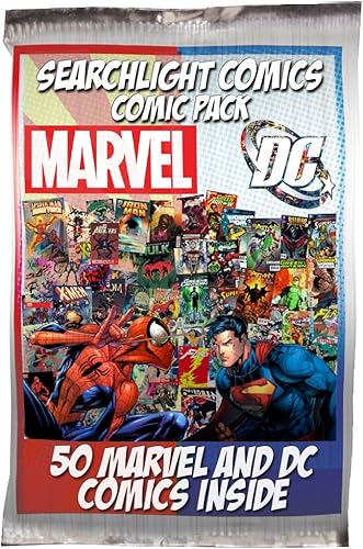 Paquete de 50 comics Searchlight Comics de 25 Marvel y 25 DC Comics