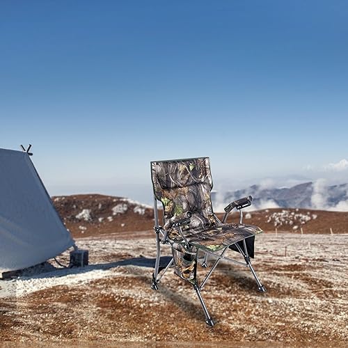 Miniatura 7 de REDCAMP Silla giratoria de caza de 360 grados para persianas, asientos de caza plegables con reposabrazos para acampar mochileros pesca