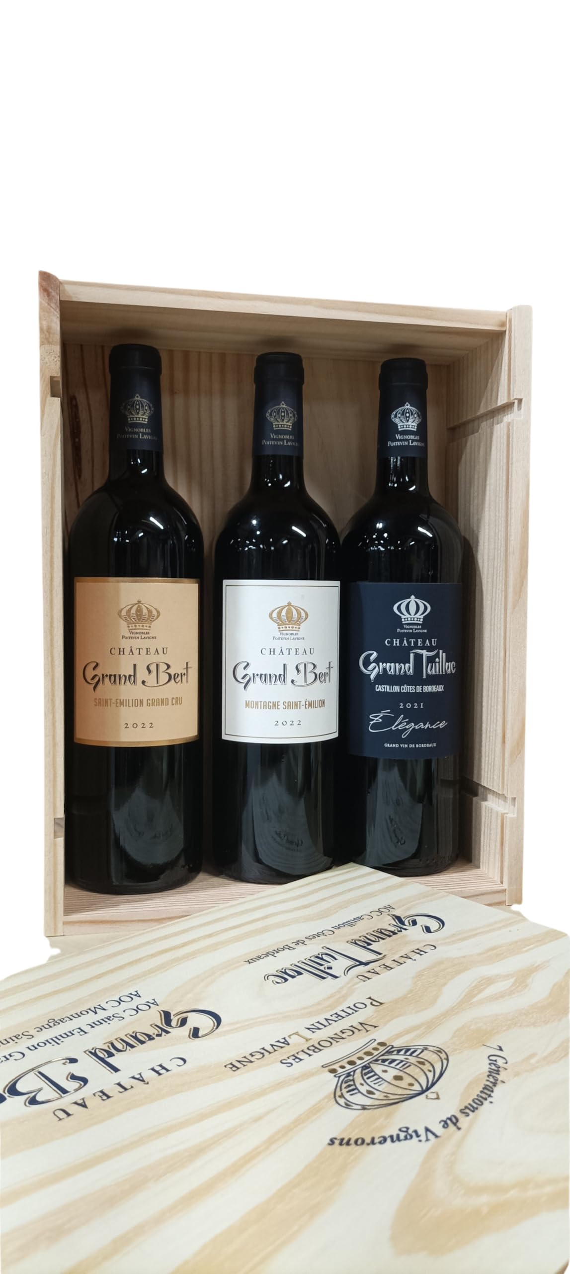 CHATEAU GRAND BERT & Château Grand Tuillac - Coffret Découverte 3 Bouteilles - Saint Emilion Grand Cru & Castillon Côtes de Bordeaux