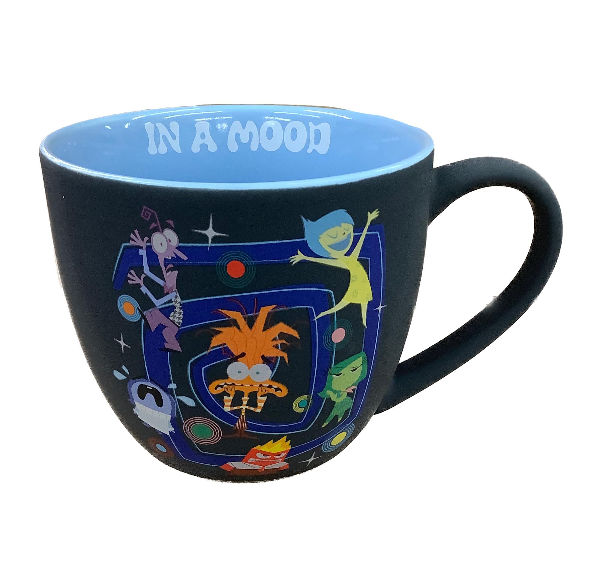 Inside Out 2 Coffee Mug (In A Mood - Black Mug with Light Blue Interior)