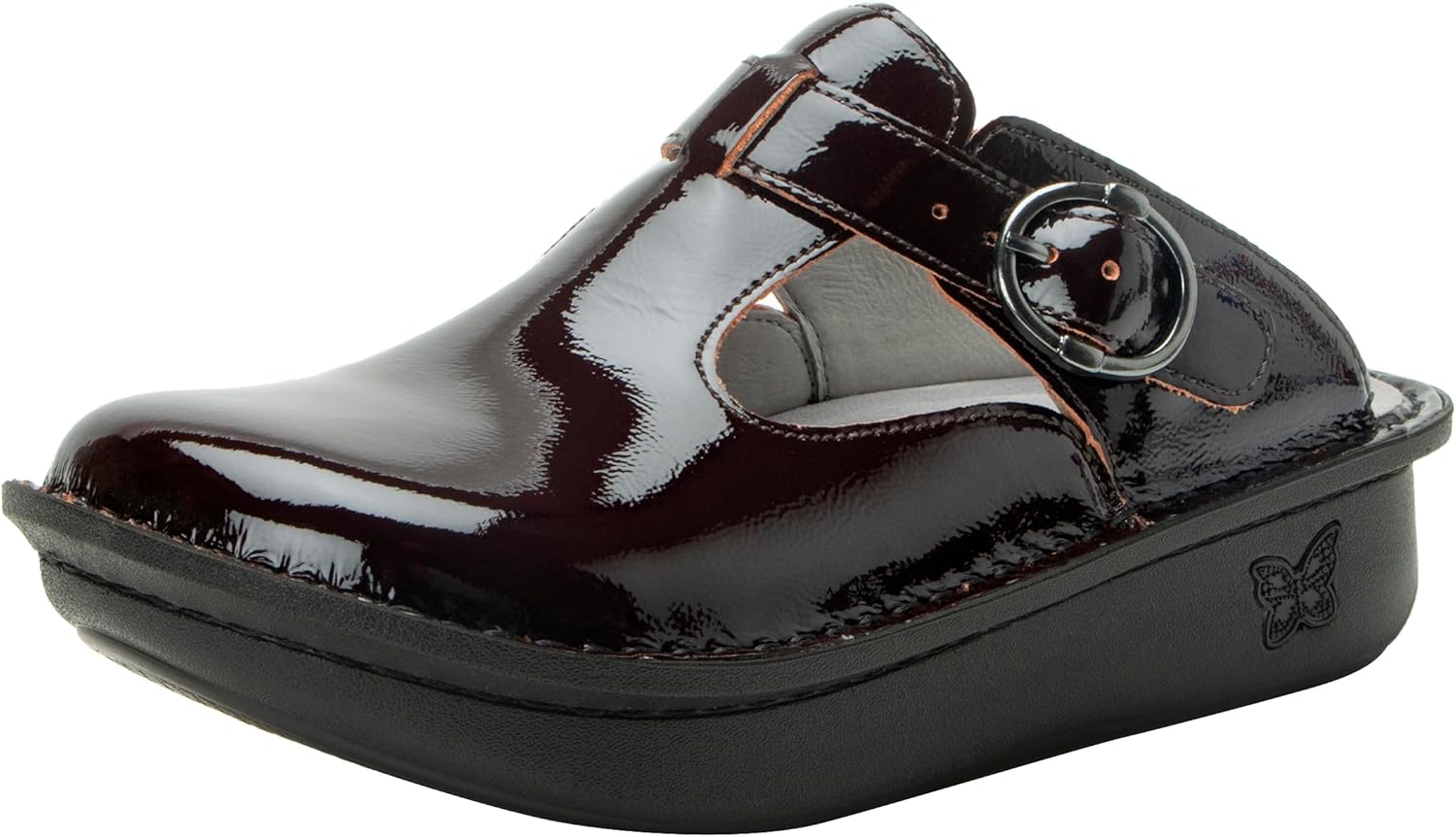 Alegria Women's Classic Black Cherry Comfort Leather Clog 10.5-11 M US