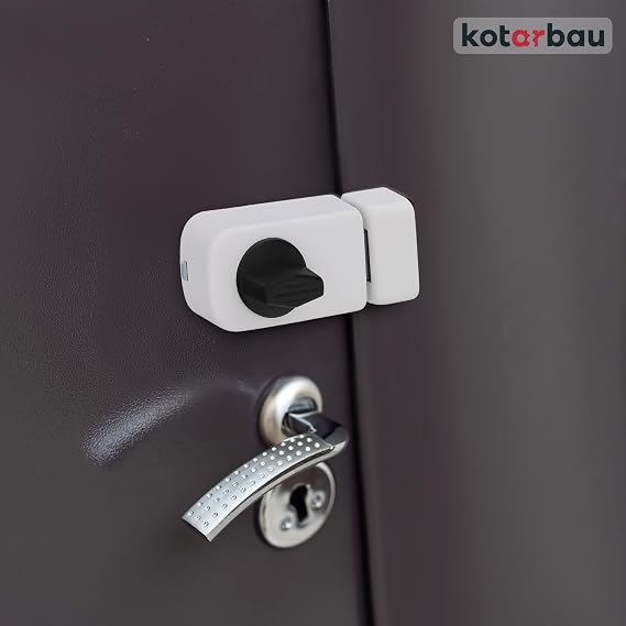 KOTARBAU® Additional Lock 50/60 mm 3 Colours With Lock Cylinder Different Locking Box (White) Door Lock