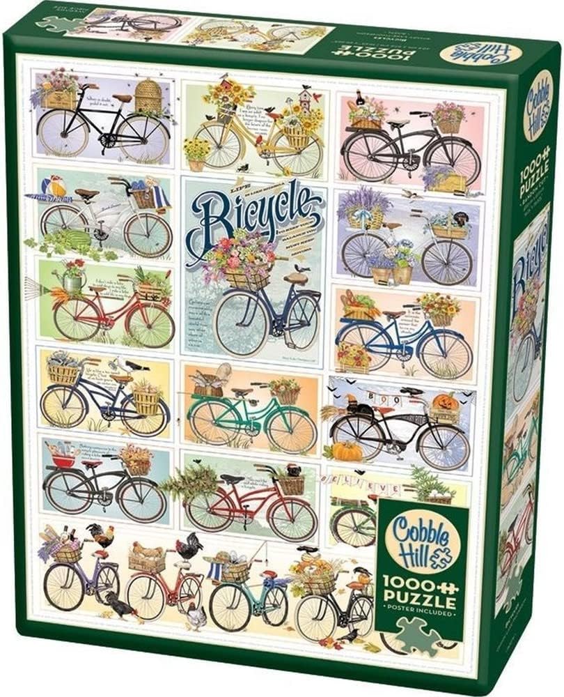 Cobble Hill 1000 Piece Puzzle - Bicycles - Sample Poster Included