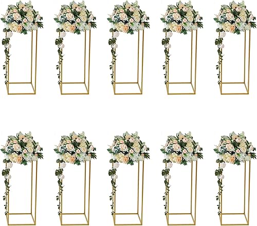 10 piezas de soporte de flores de metal para boda, columna de soporte de jarrón dorado, soporte de flores doradas geométricas doradas, columnas para 10 piezas de soporte de flores de metal para boda, columna de soporte de jarrón dorado, soporte de flores doradas geométricas doradas, columnas para