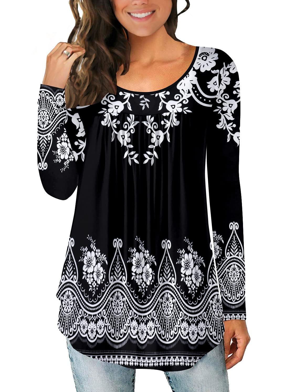 noabat Womens Casual T-Shirts Short Sleeves Ruffle Front Solid Color Blouse Tunic Tops