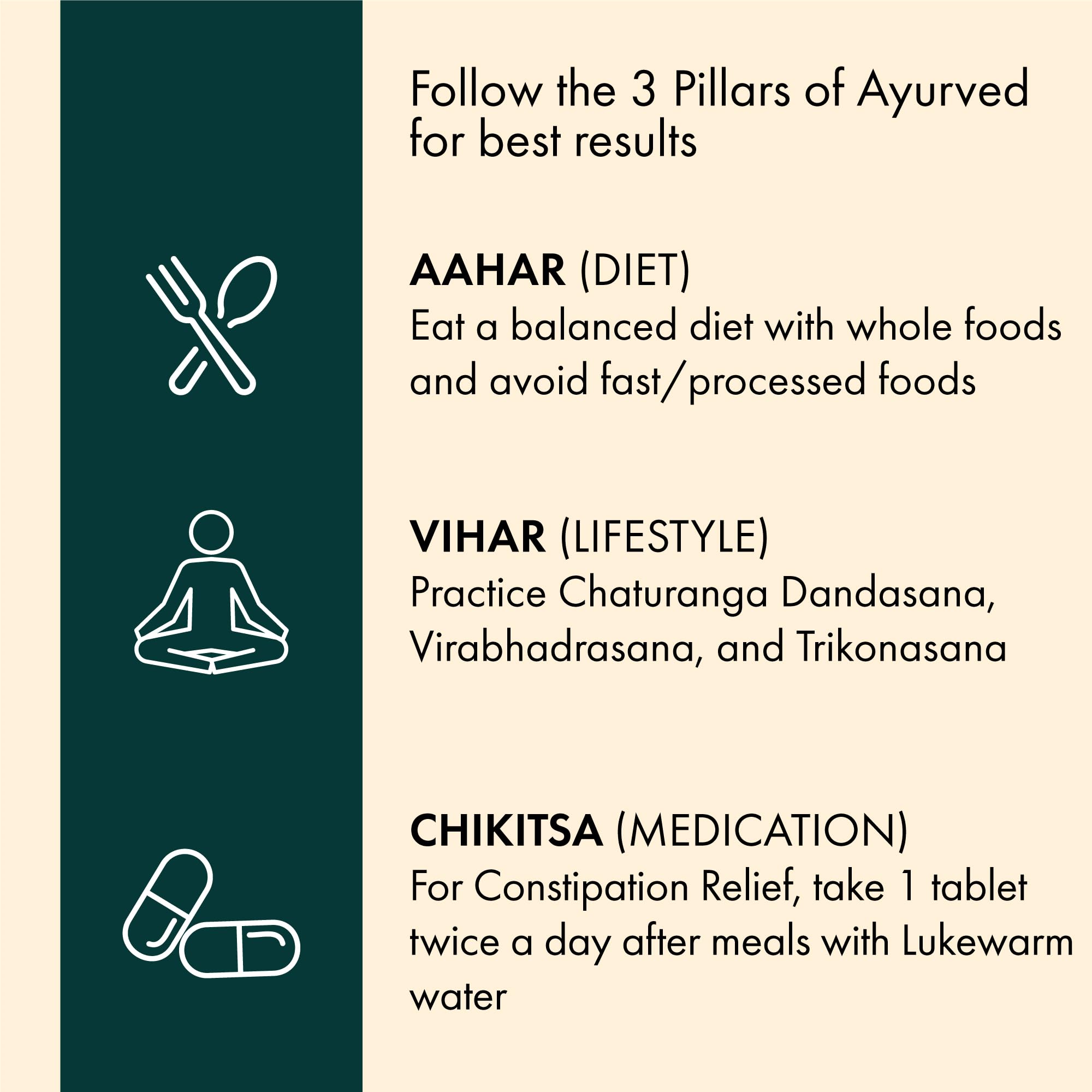 Dr. Vaidya's Constipation Relief Tablets | Improves Digestion & Regulates Bowel Movement | Sonamukhi, Haritaki & Sunth | (30 Tablets) Pack of 1 3