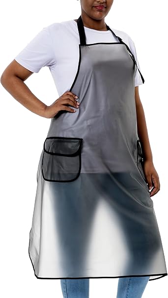 Waterproof Plus Size Aprons for Women Men with Pockets Adjustable Durable Rubber Vinyl for Cooking Dish Washing