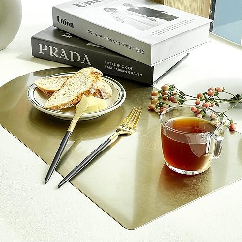 Miniatura 2 de Vernox Manteles individuales de lujo de acero inoxidable, antideslizantes, resistentes al calor, resistentes a las manchas, antideslizantes,