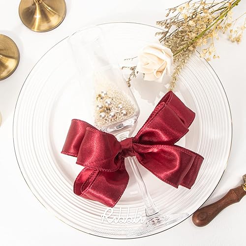 Vista 84 de Ribbli Cinta de satén rosa claro con alambre de 1.5 pulgadas, cinta de Navidad rosa para envolver regalos, coronas, guirnaldas, decoración