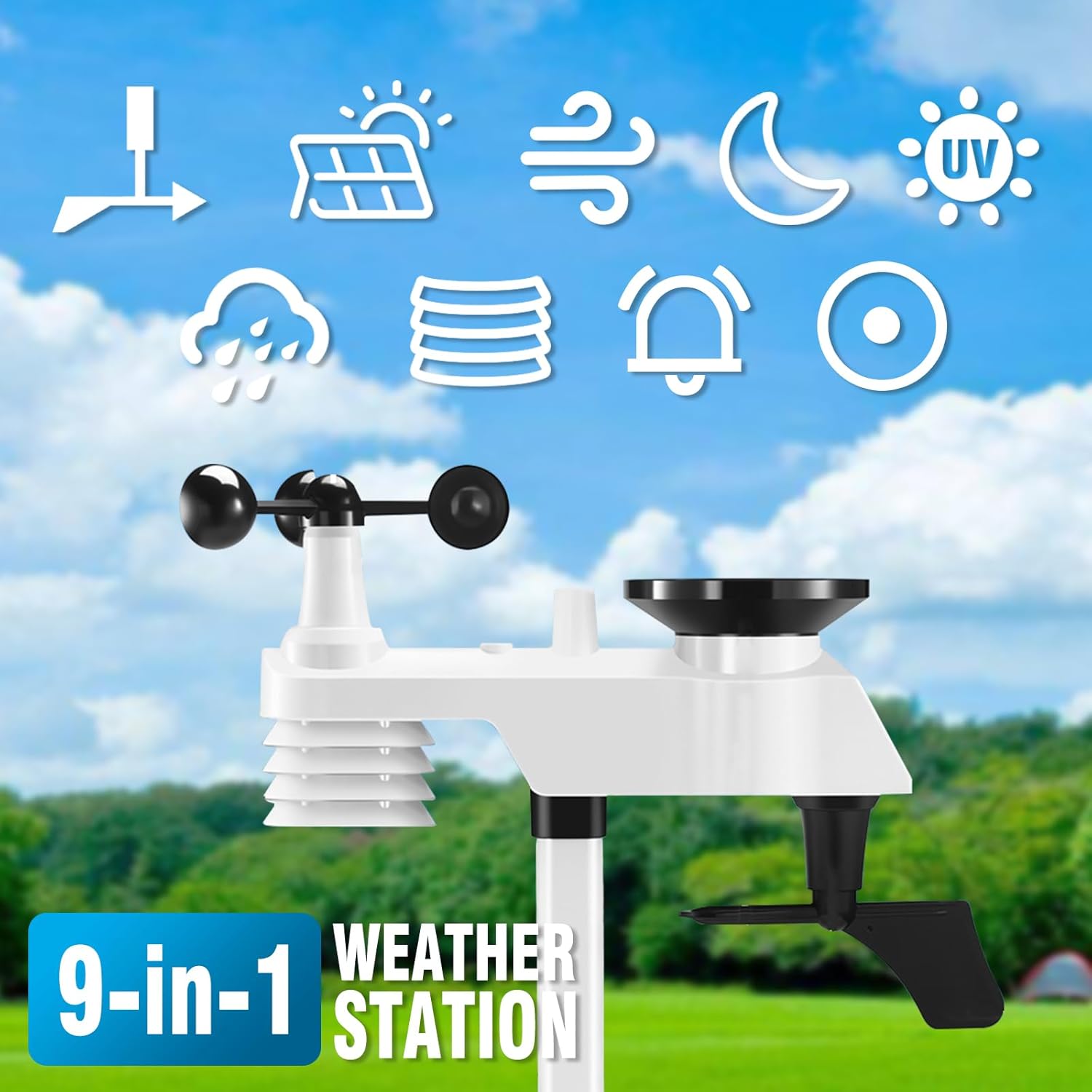 Home Weather Station, Weather Stations with Rain Gauge and Wind Speed/Direction