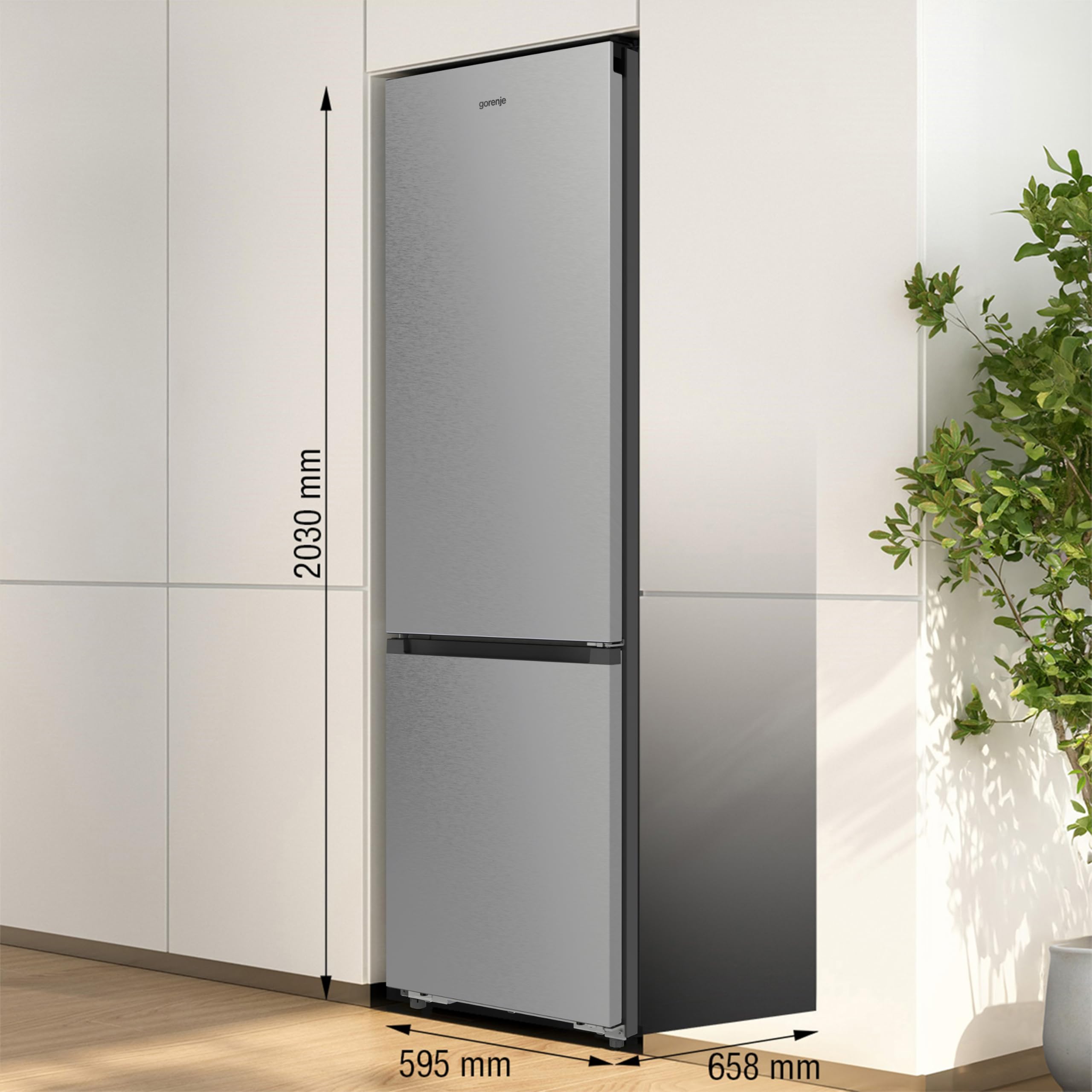 Gorenje NRB620C6X4WFE Kühl-Gefrierkombination Freistehend 413 Liter Total No Frost 34dB EEK C HxBxT 203x59,5x65,8cm Grau