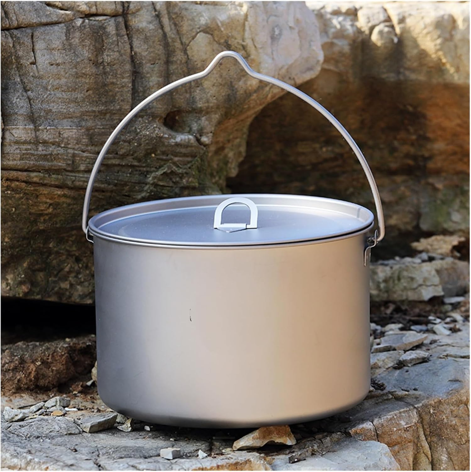 Compatible for Lixada 2.8L Titanium Pot Portable Camping Hanging with Lid Outdoor Hiking Backpacking Picnic