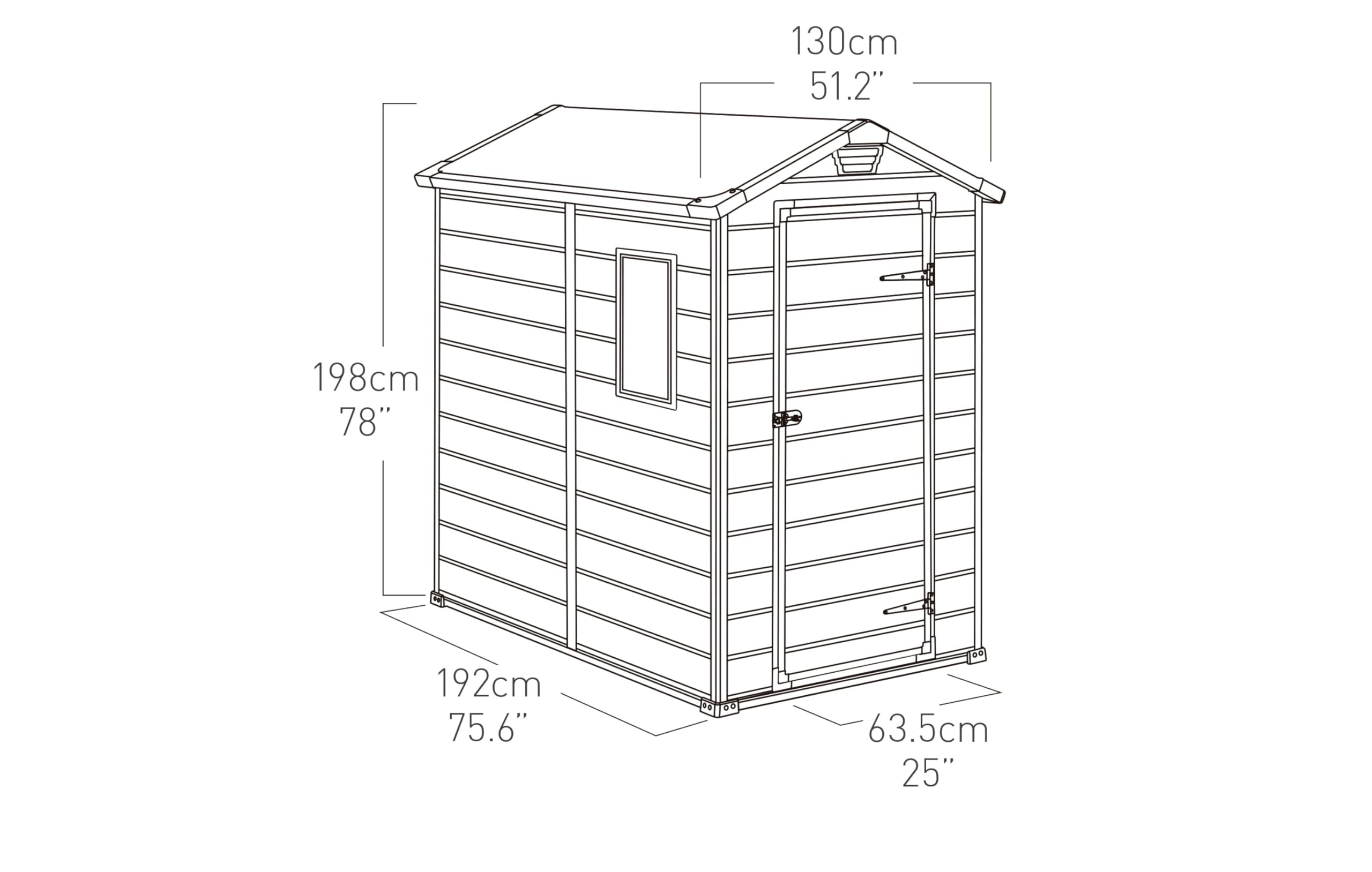 Keter Manor 4X6 - Caseta de jardín, 130x192x198cm y 2,2m2, Suelo, Sistema de ventilación, Puerta y Ventana, Resistente al Agua, Color Gris - 4