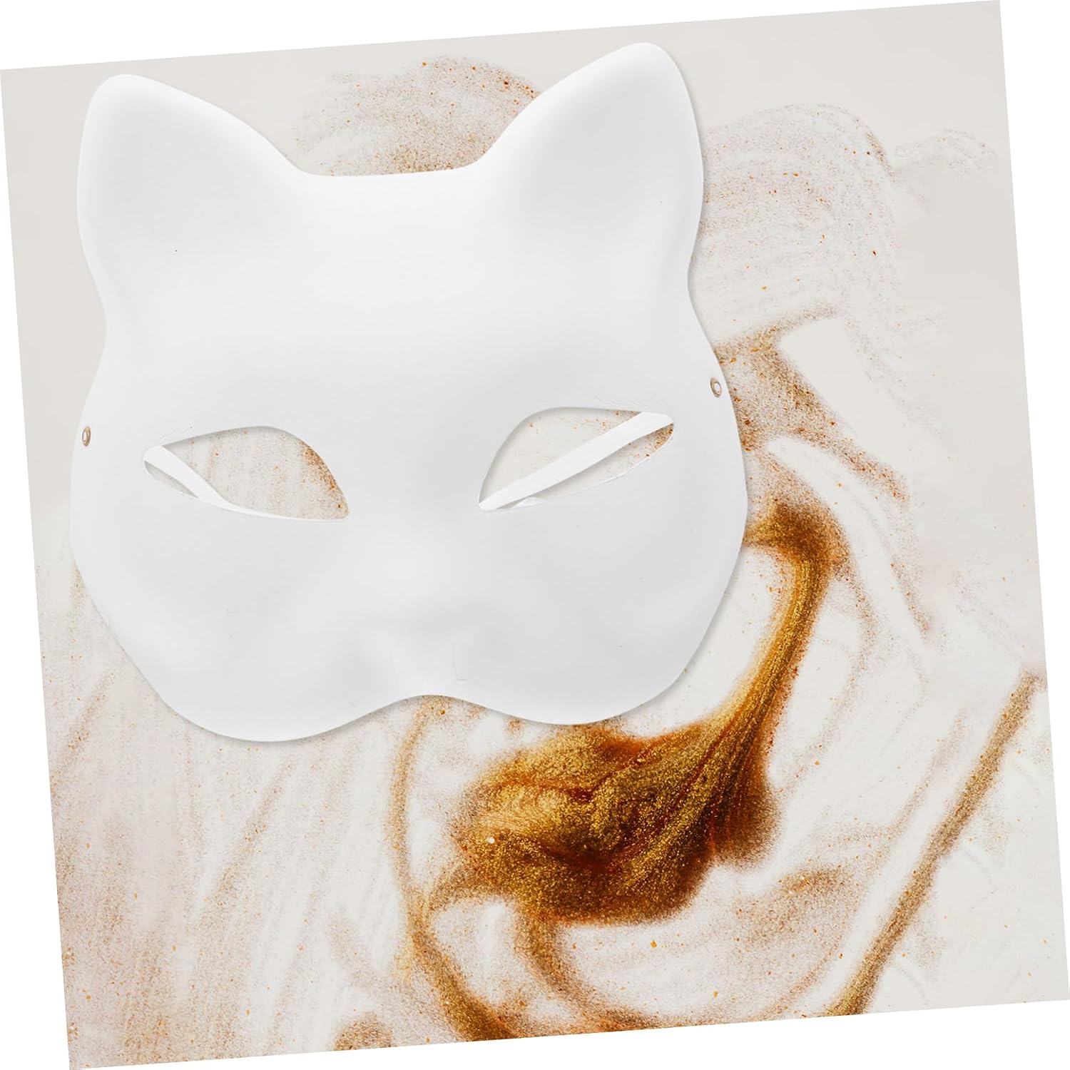 Cabilock White Masquerade Mask 5pcs Paper Blank Cat Mask Halloween