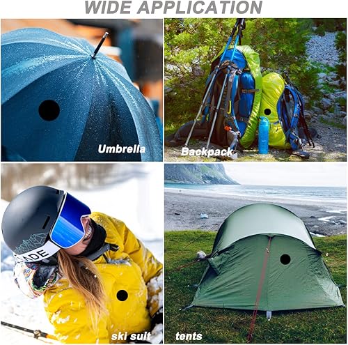 Miniatura 5 de Juego de 64 parches de reparación de chaqueta inflada, parche de reparación de tela de nailon, autoadhesivo, impermeable, parches adhesivos para