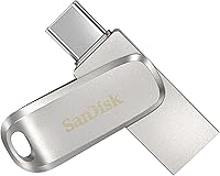 SanDisk Ultra Dual Drive Luxe USB Type-C-Flashdrive 128 GB (USB 3.2 Gen 1, Leessnelheden Tot 400 MB/s, Wachtwoordbeveiliging, Automatische Back-Up) Zilver