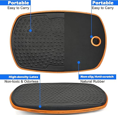 Miniatura 3 de Ergohead Escritorio de pie de oficina Anti fatiga Mat madera oscilación equilibrio Junta balancín estabilidad Rocker ergonómico diseñado para