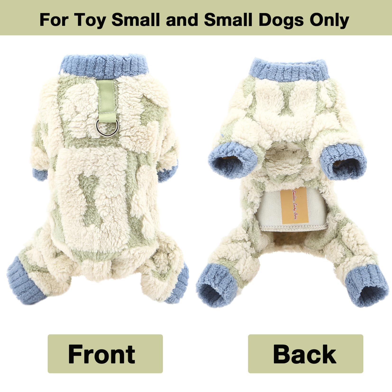 Pyjama Polaire Sherpa Jaune Pour Petit Chien - Combinaison Avec Poche - Taille L (York, Chihuahua, Caniche...)